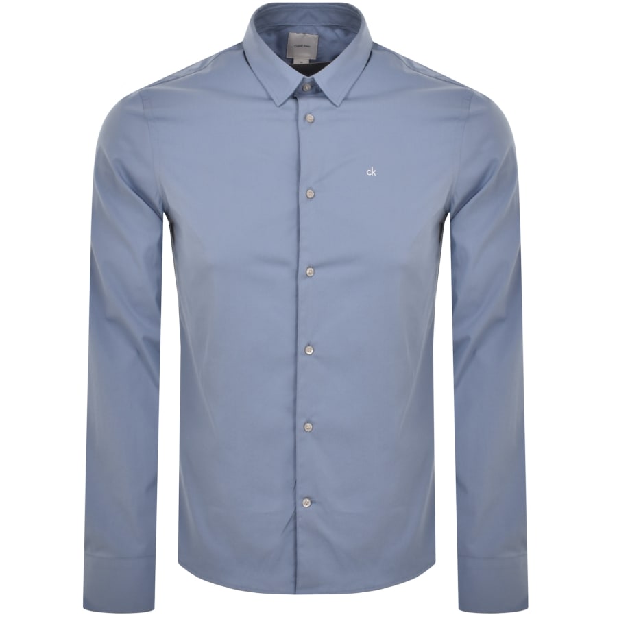 Calvin Klein Button Up Shirt male Blue Plain Colored Size 3XL